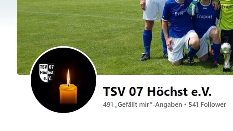 Die Facebook-Seite des Vereins: Seit Donnerstag hat der TSV 07 Höchst eine Trauerkerze im Profilbild.