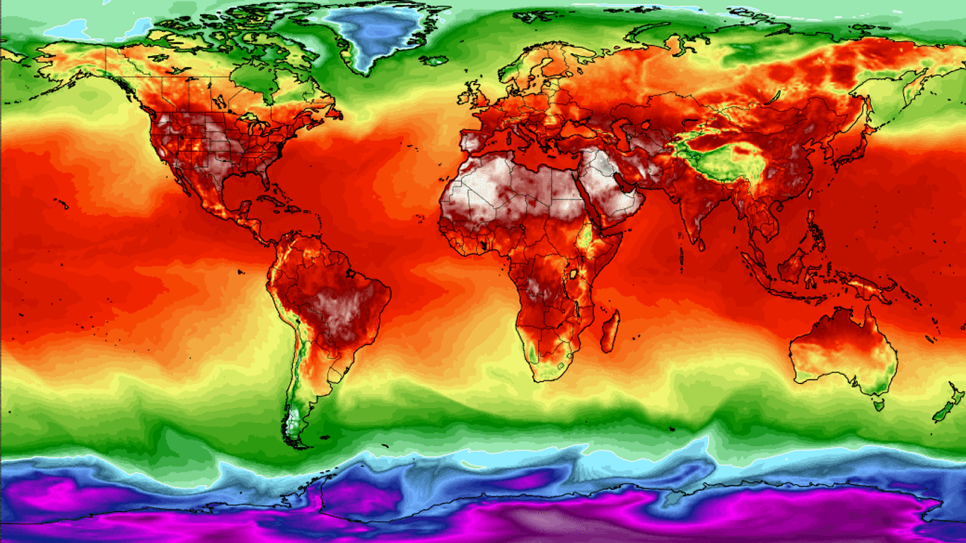 Die Temperaturkarte der Welt für August 2022: Laut neuester Datenanalysen war es in Europa der heißeste August aller zeiten.