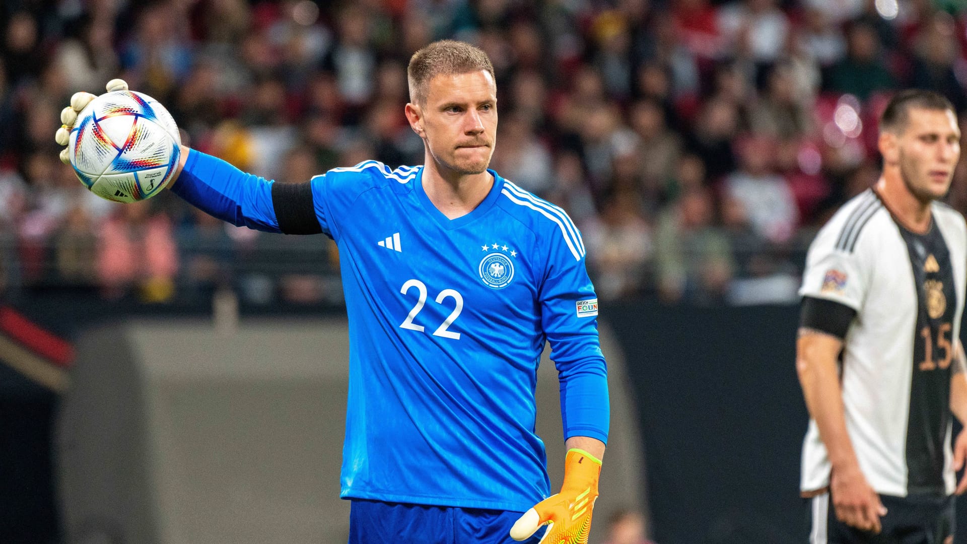 Marc-André ter Stegen: Durch die (nicht vorhandene) Besetzung der Pfosten beim 0:1 ohne Chance. Ansonsten hellwach bei Kerkez‘ Chance zum 2:0 (25.). Auch in der 72. Minute war er zur Stelle. Auch bei Kleinheislers Großchance kurz vor Schluss rettete er das deutsche Team. Note 2