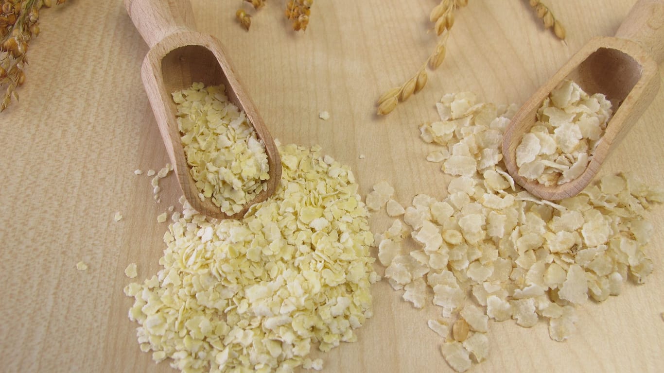 Reis- und Hirseflocken: Sie gelten als gute Alternativen für Haferflocken.