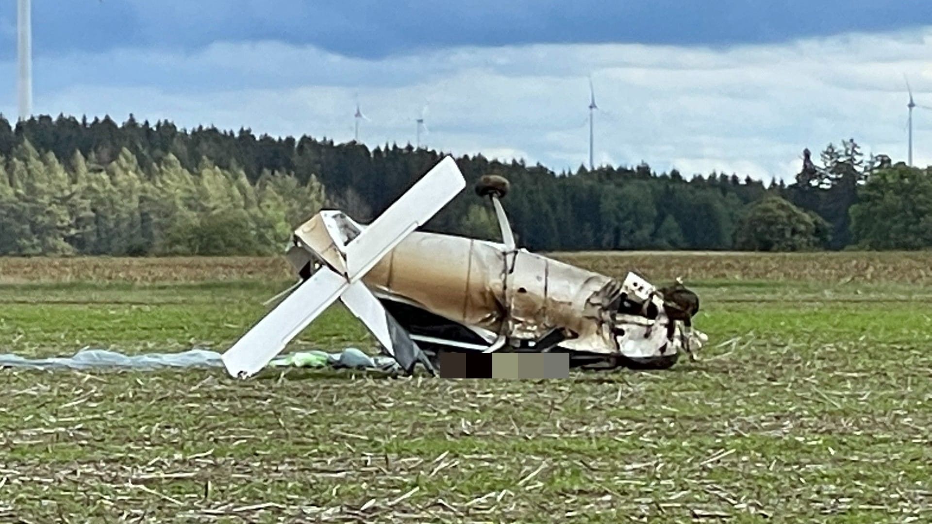 Das Wrack des Kleinflugzeuges: Der Pilot starb bei dem Unfall.