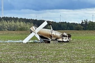 Das Wrack des Kleinflugzeuges: Der Pilot starb bei dem Unfall.
