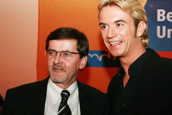 Udo Foht (l.) und Florian Silbereisen 2008: Der Ex-MDR-Unterhaltungschef verschaffte dem Schlagerstar die ersten großen Fernsehauftritte.