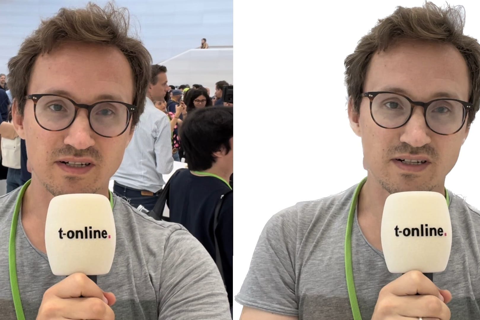 Foto vom Apple-Event: Mit dem neuen iOS 16 kann jetzt fast jeder per Fingertipp den Hintergrund entfernen.