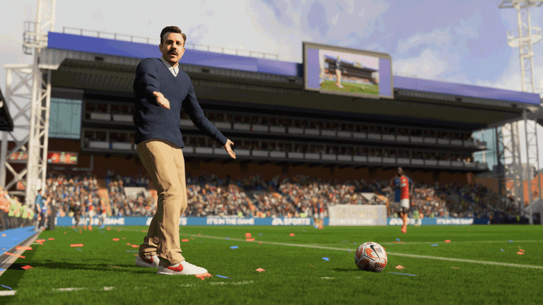 "FIFA 23": Der fiktive Fußballtrainer Ted Lasso wird eine prominente Rolle im Spiel bekommen.