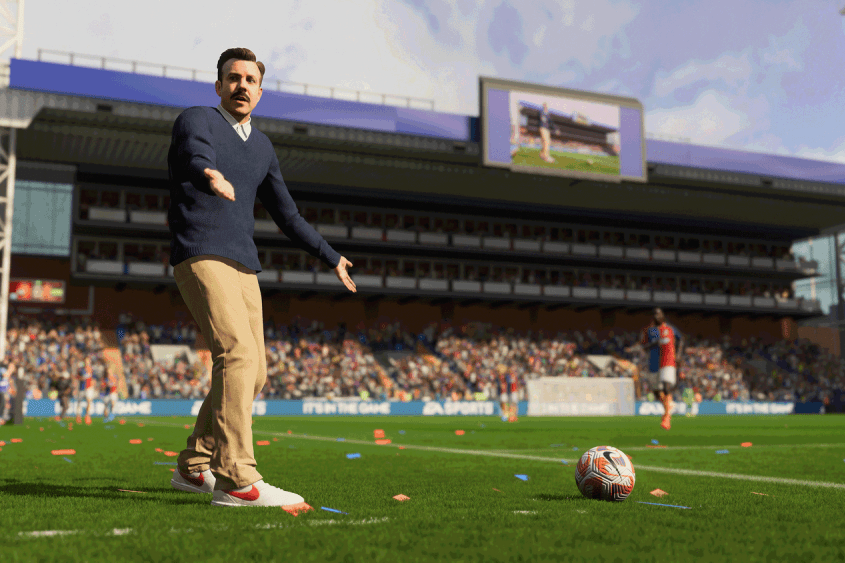 "FIFA 23": Der fiktive Fußballtrainer Ted Lasso wird eine prominente Rolle im Spiel bekommen.