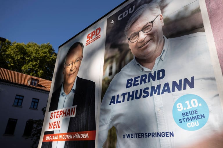 Wahlwerbung vor den Landtagswahlen in Niedersachsen: Wie heißt der zukünftige Ministerpräsident Niedersachsens? Und wofür steht er?