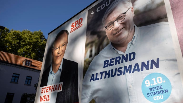 Wahlwerbung vor den Landtagswahlen in Niedersachsen: Wie heißt der zukünftige Ministerpräsident Niedersachsens? Und wofür steht er?