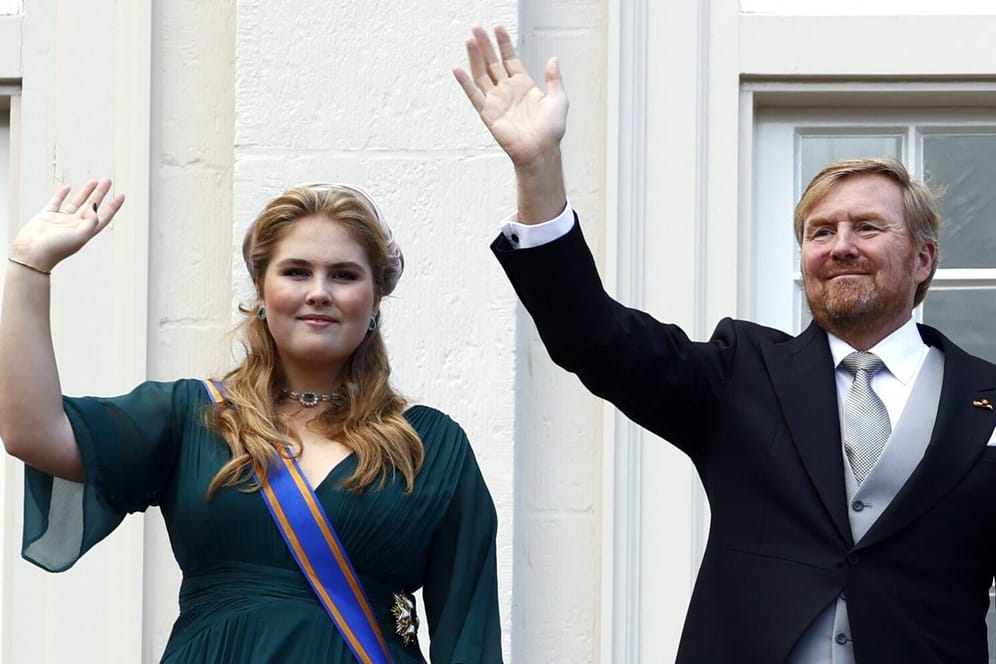 Kronprinzessin Amalia und König Willem-Alexander beim Prinzentag.