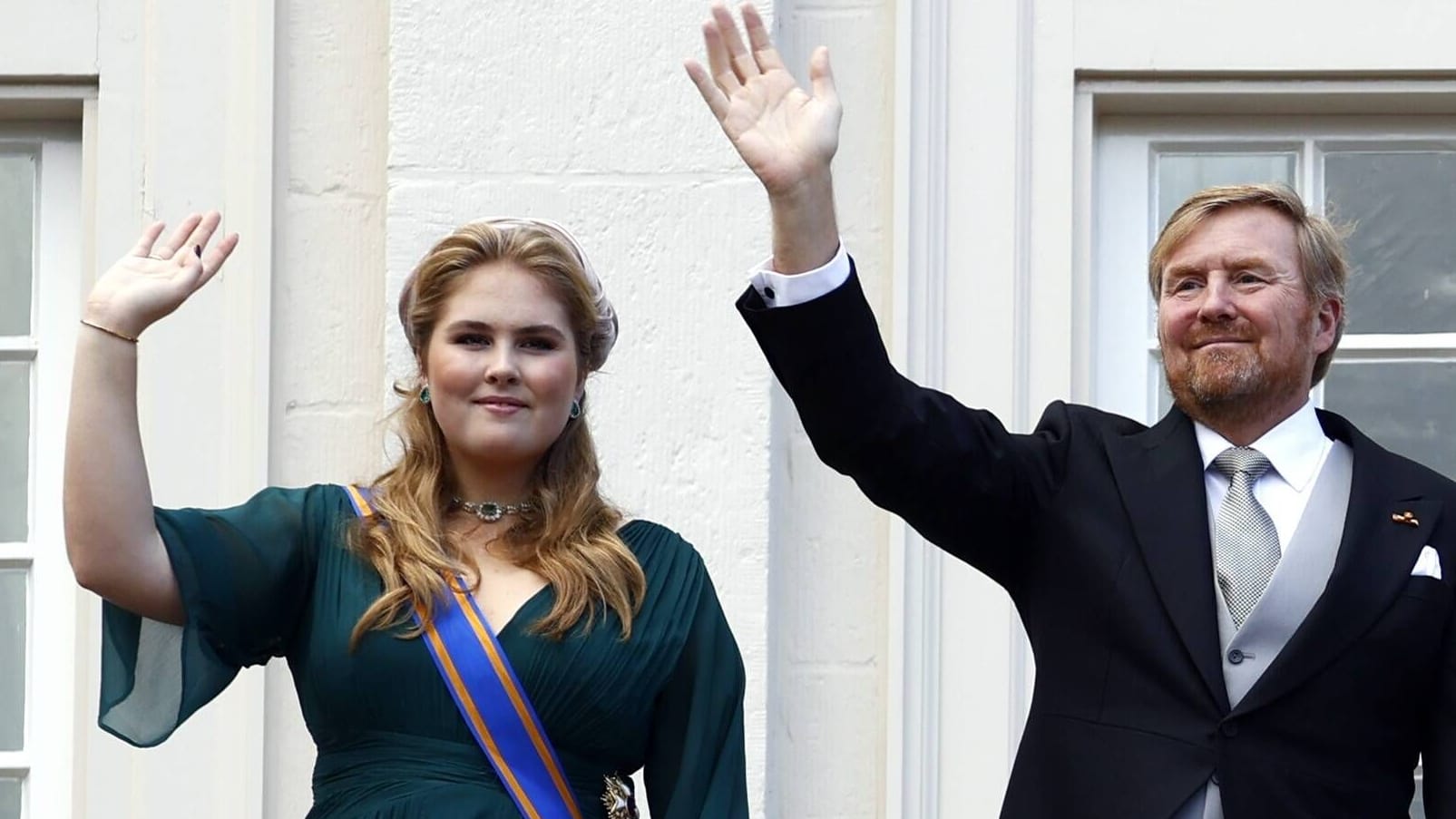 Kronprinzessin Amalia und König Willem-Alexander beim Prinzentag.