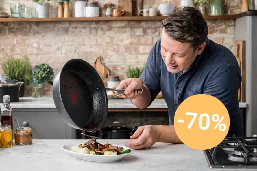 Die Tefal-Schmorpfanne von Jamie Oliver ist heute bei Lidl zum Tiefpreis im Angebot.