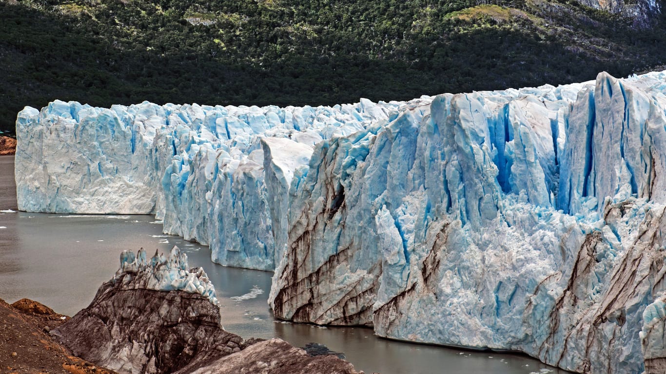 Der Name des Unternehmens bezieht sich auf die südlichste Region Argentiniens: Auch in Patagonien lässt die Erderhitzung das Eis schmelzen. Hier der Perito-Moreno-Gletscher in der Provinz Santa Cruz.