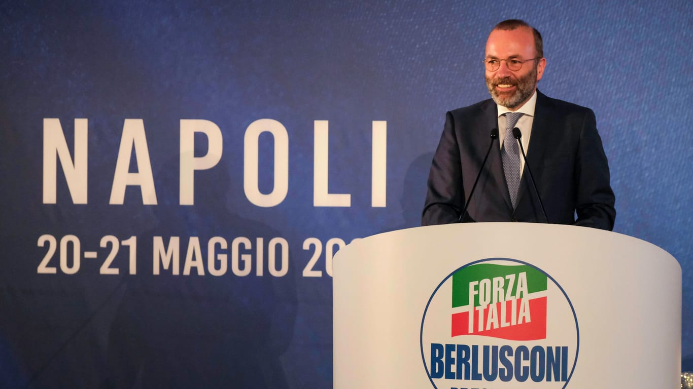 Manfred Weber bei einer Wahlkampfveranstaltung der italienischen Lega Nord (Archivbild): Silvio Berlusconi ist einer der führenden Köpfe der Rechtspopulisten.