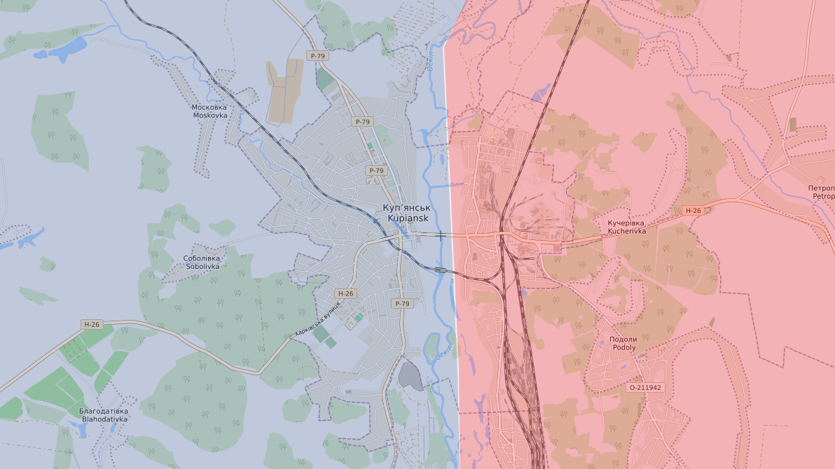 Kupjansk ist in zwei Hälften geteilt: den Westen kontrolliert die Ukraine, den Osten Russland.