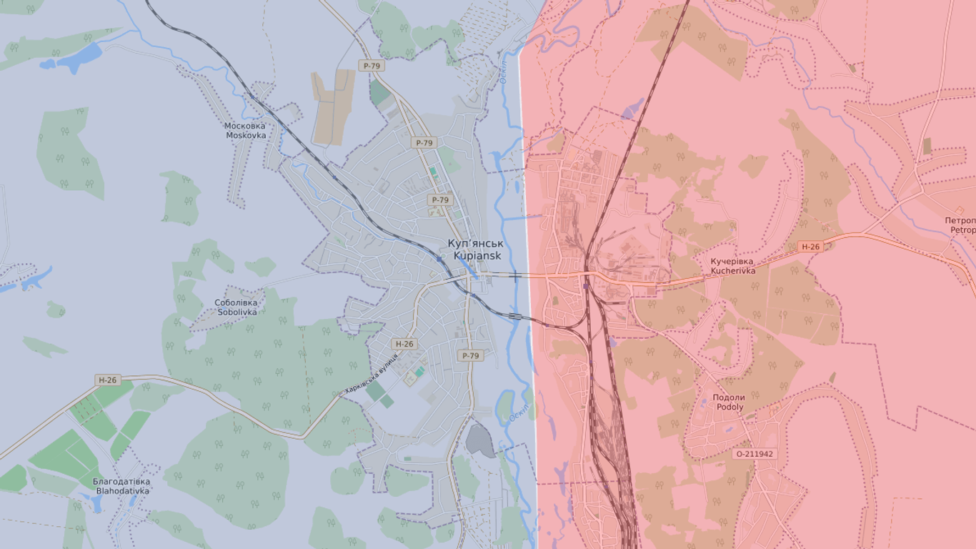 Kupjansk ist in zwei Hälften geteilt: den Westen kontrolliert die Ukraine, den Osten Russland.