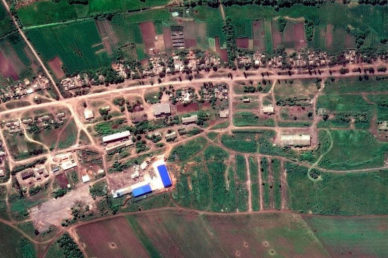 Satellitenbild von Lyman: Die russische Armee hat die strategisch wichtige Stadt in der Ukraine aufgegeben. (Archivfoto)