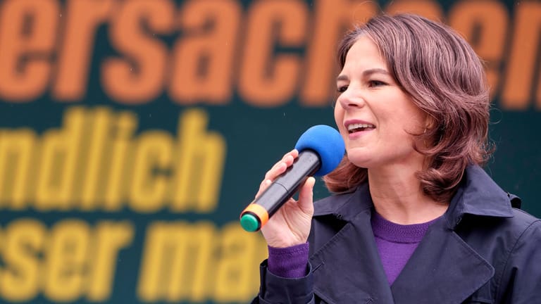 Annalena Baerbock bei der Landtagswahlkampfveranstaltung von Bündnis 90/Die Grünen am Sonntag in Hannover.