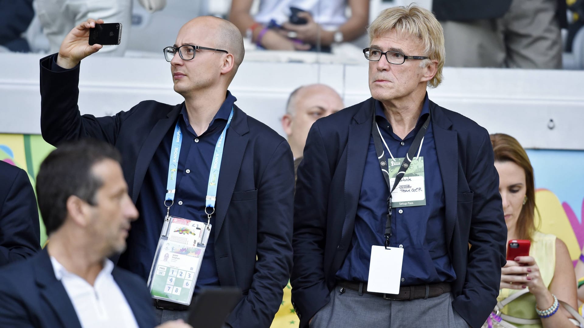 Stephan Nopp (l.) (Hier bei der WM 2014) ist seit Oktober 2010 Berater der Nationalmannschaft im Bereich der Spielanalyse.