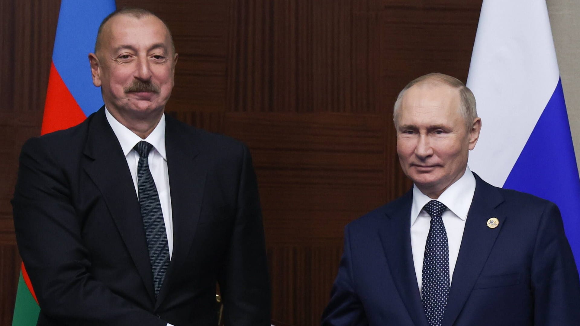 Putin (r.) und Alijew: Die Staatschefs waren vor einigen Wochen in Kasachstan zusammengetroffen.