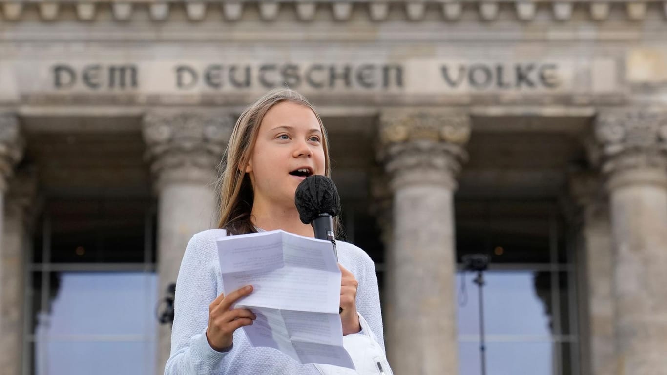 Greta Thunberg bei einer Demonstration im Sommer in Berlin.
