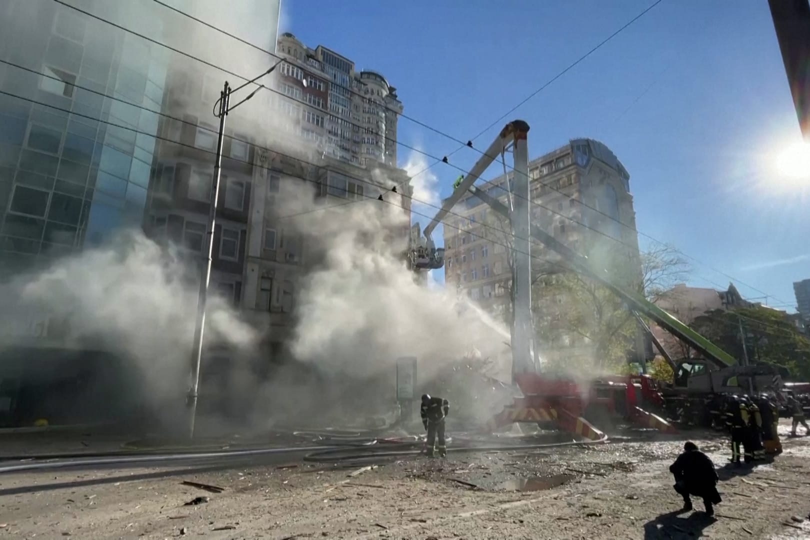Kiew: Aufnahmen zeigen den Beschuss der ukrainischen Hauptstadt.