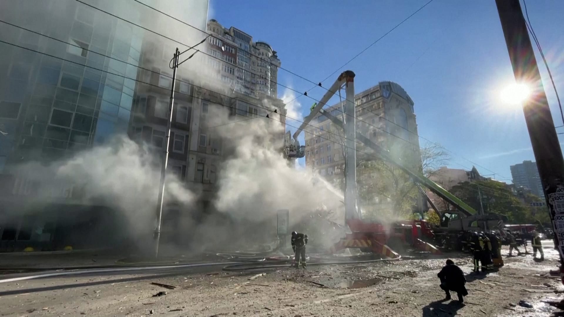 Kiew: Aufnahmen zeigen den Beschuss der ukrainischen Hauptstadt.