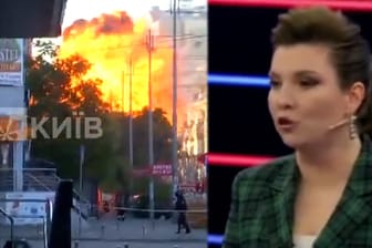 Im russischen Staats-TV werden die Drohnenangriffe auf die Ukraine gefeiert.