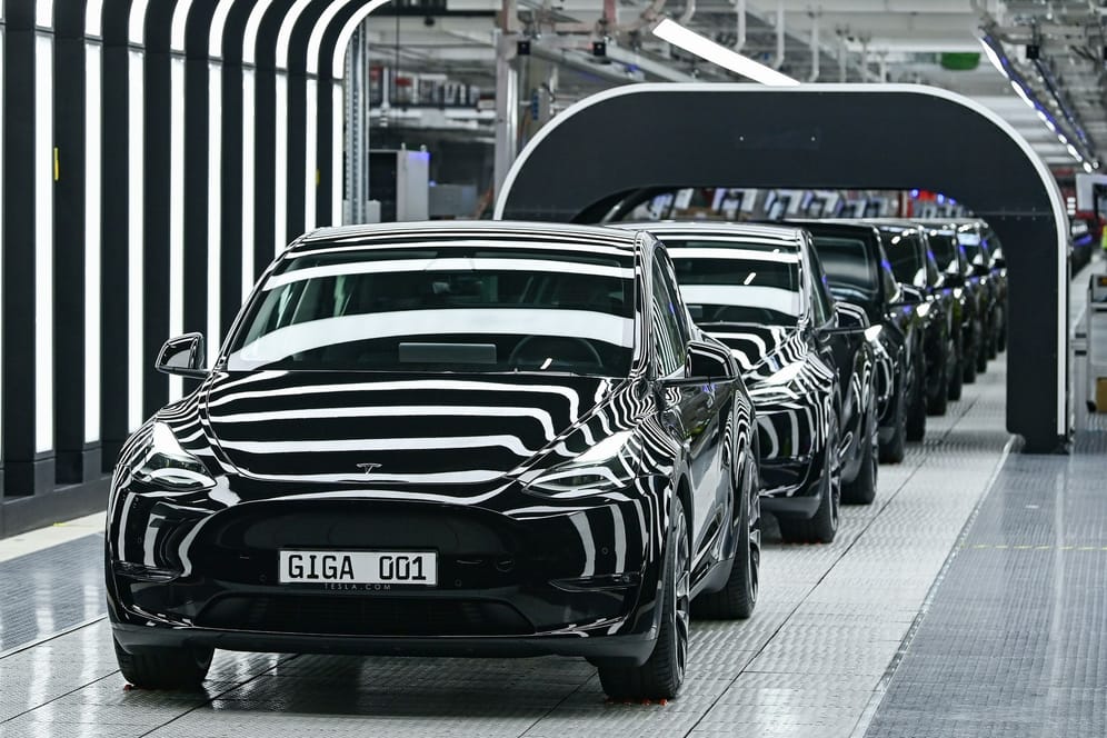 Tesla-Produktion in der Gigafactory Grünheide: Tesla hat im vergangenen Quartal einen Rekord bei seinen Auslieferungen aufgestellt.