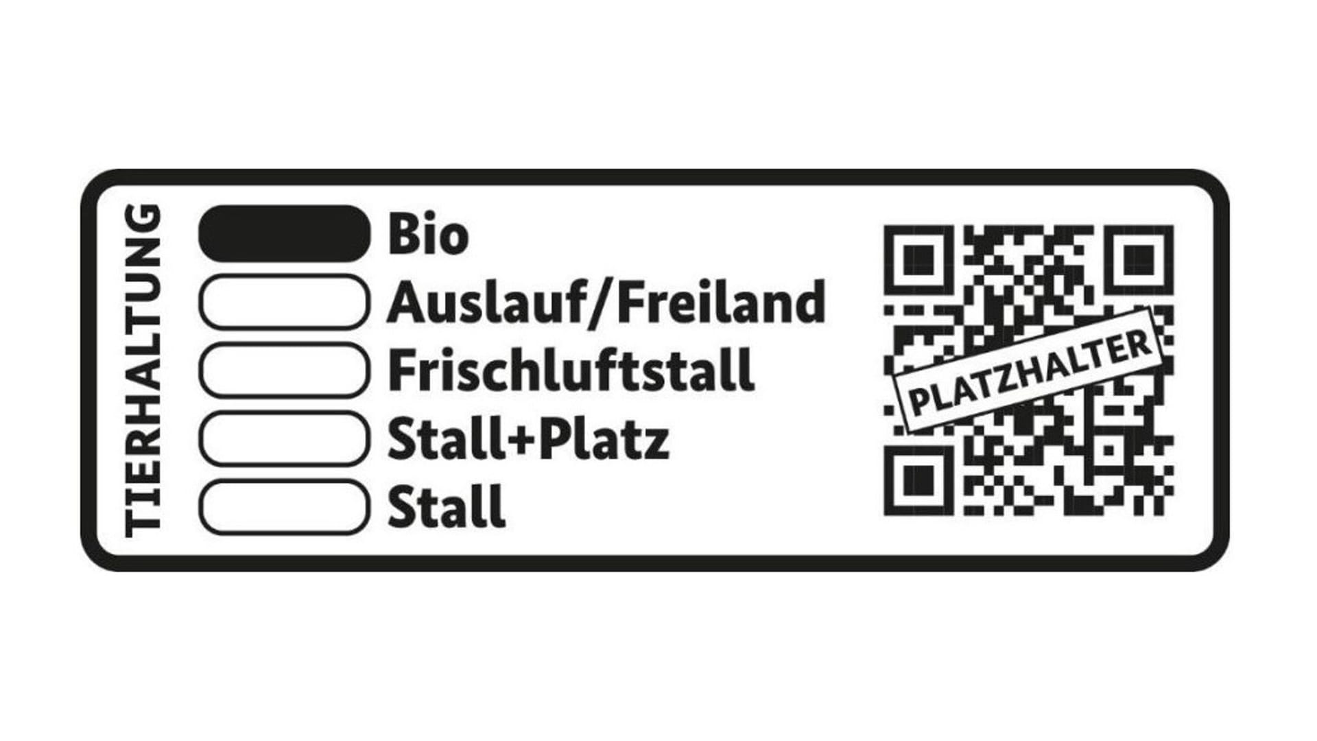 Musterabbildung des neues Logos: Fünf Haltungskategorien sollen gekennzeichnet werden.