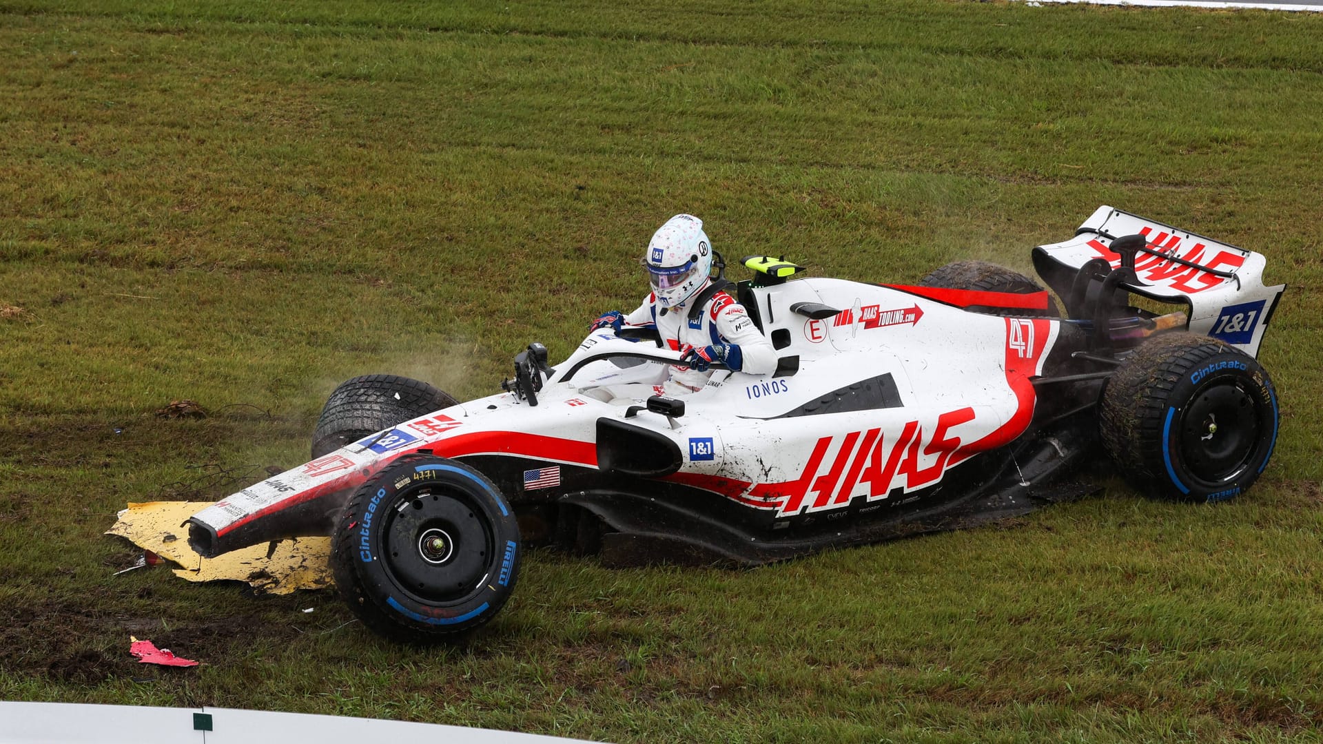 Mick Schumacher: Der Haas-Pilot konnte das Training nicht beenden.