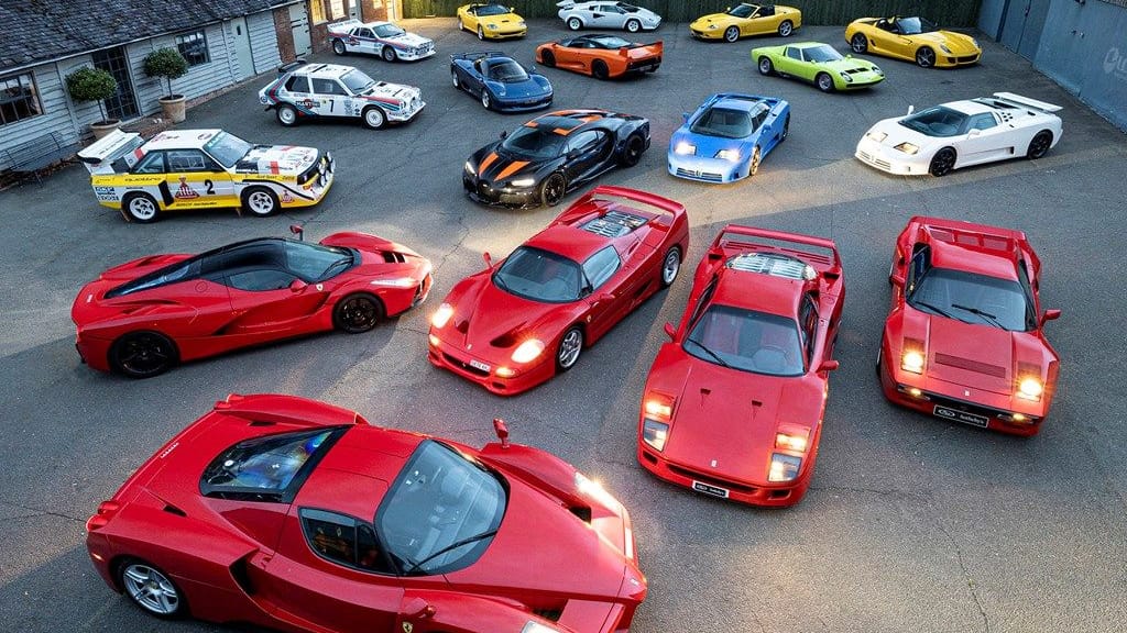 Die "Gran Turismo Collection": ganz vorn die "Big Five" (v.l.: La Ferrari, F50, F40 und am Bildrand der Enzo) – alle im berühmten Ferrari-Rot. Sammlern ist so etwas sehr wichtig.