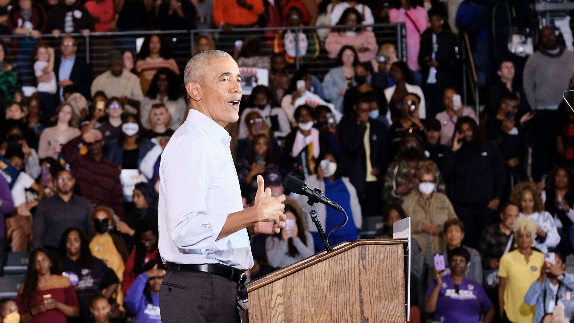 Ex-Präsident Obama bei der Veranstaltung in Atlanta: "Sich einfach zurückzuziehen ist keine Option".