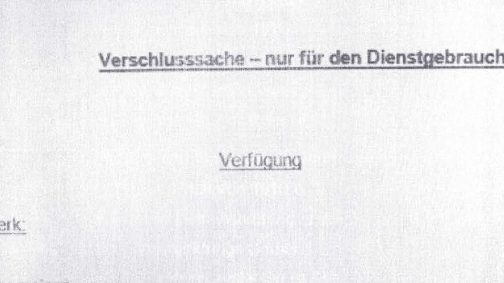 "Verschlusssache - nur für den Dienstgebrauch" steht auf dem Entwurf des Durchsuchungsantrages