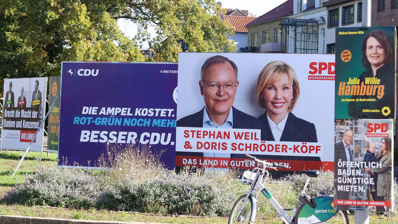Wahlplakate in Hannover (Symbolbild): In fünf Tagen wählt Niedersachsen seinen neuen Landtag.