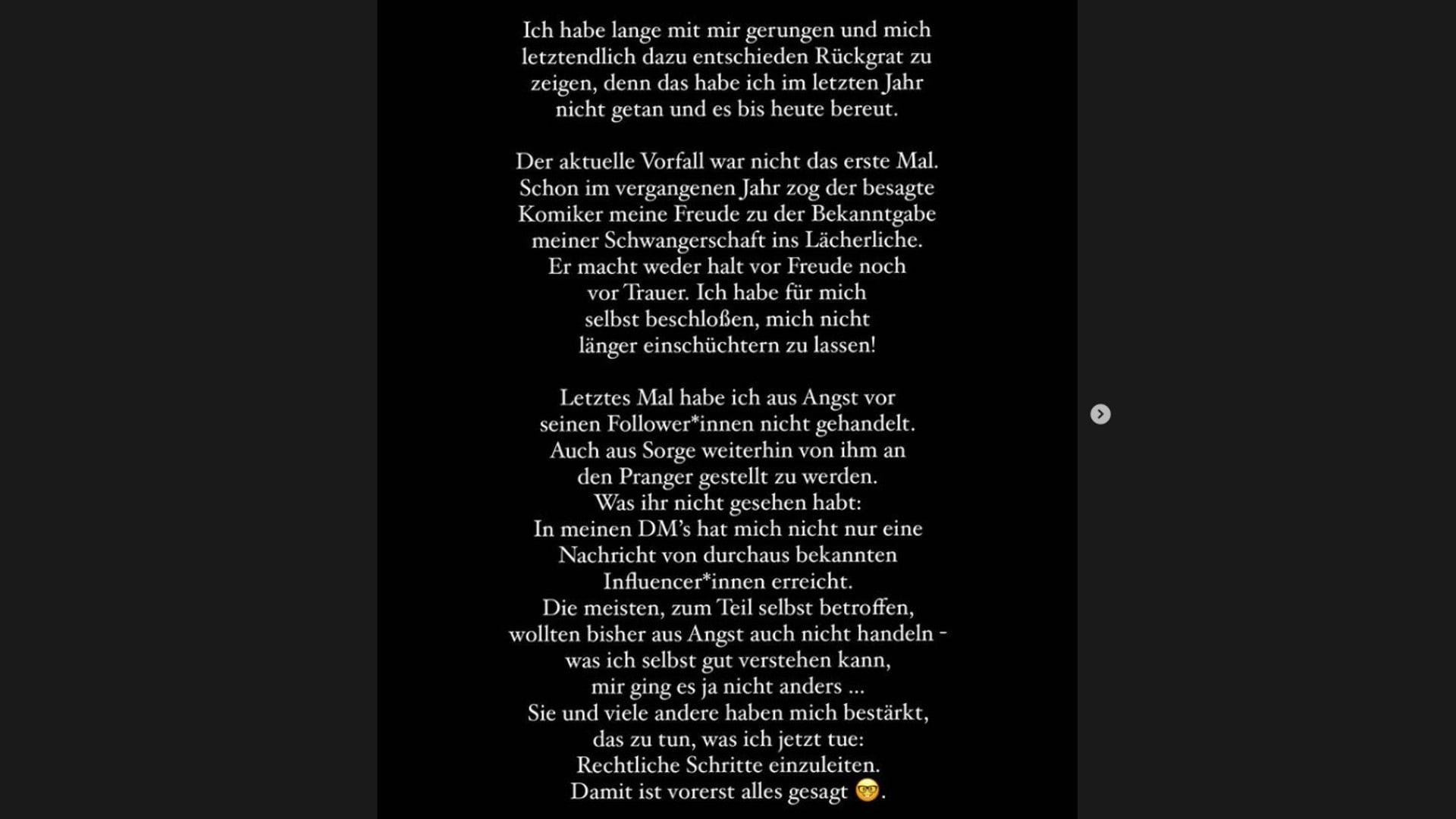 Anna Adamyans Ankündigung bei Instagram: "Letztes Mal habe ich aus Angst nicht gehandelt."