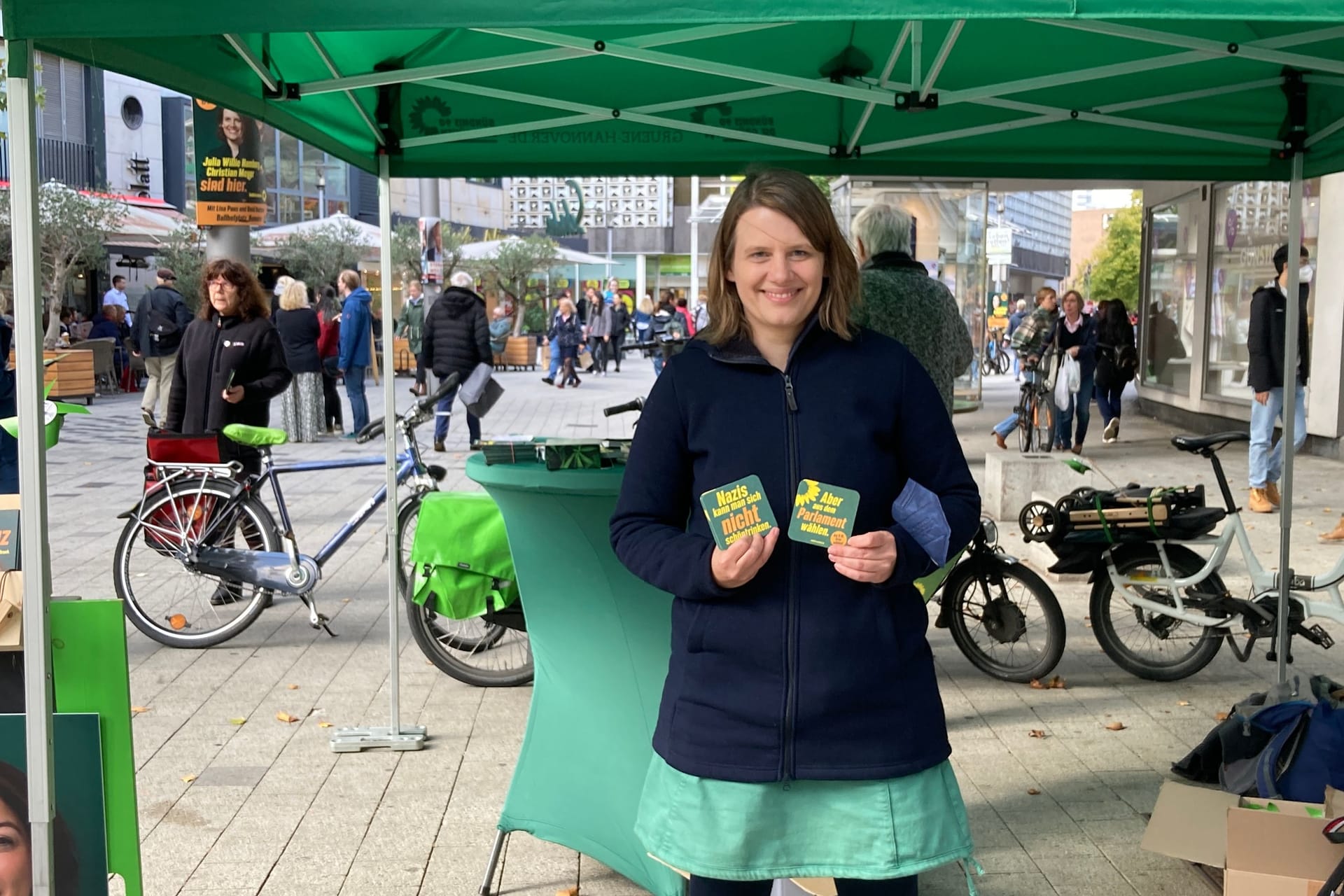 Grünen-Spitzenkandidatin Julia Willie Hamburg am Tag vor der Landtagswahl.