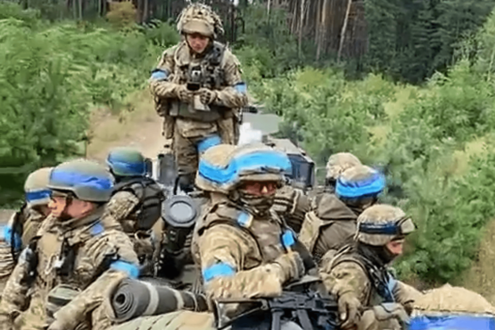 Ukrainische Soldaten in der Stadt Lyman.