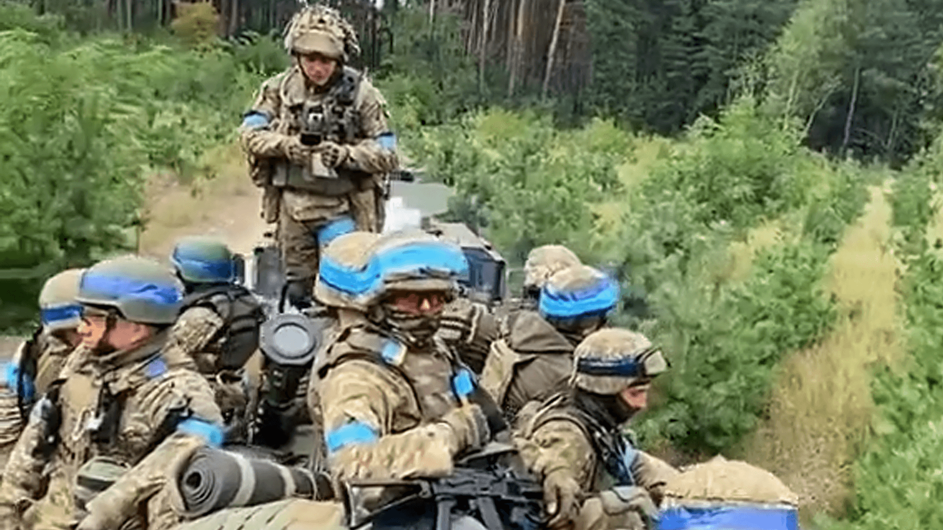 Ukrainische Soldaten in der Stadt Lyman.