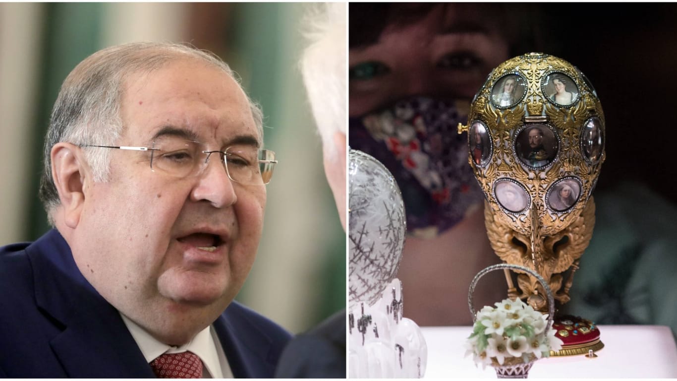 Ein echtes Fabergé-Ei, wie rechts zu sehen, war es nicht, das bei Alischer Usmanow in der Villa gefunden wurde (Archiv/Symbol): Darin stimmen der Milliardär, ein Experte und die Staatsanwaltschaft inzwischen überein.