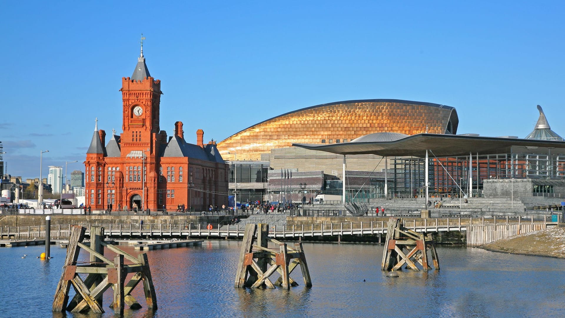 Wales: Die Bucht der Stadt Cardiff.