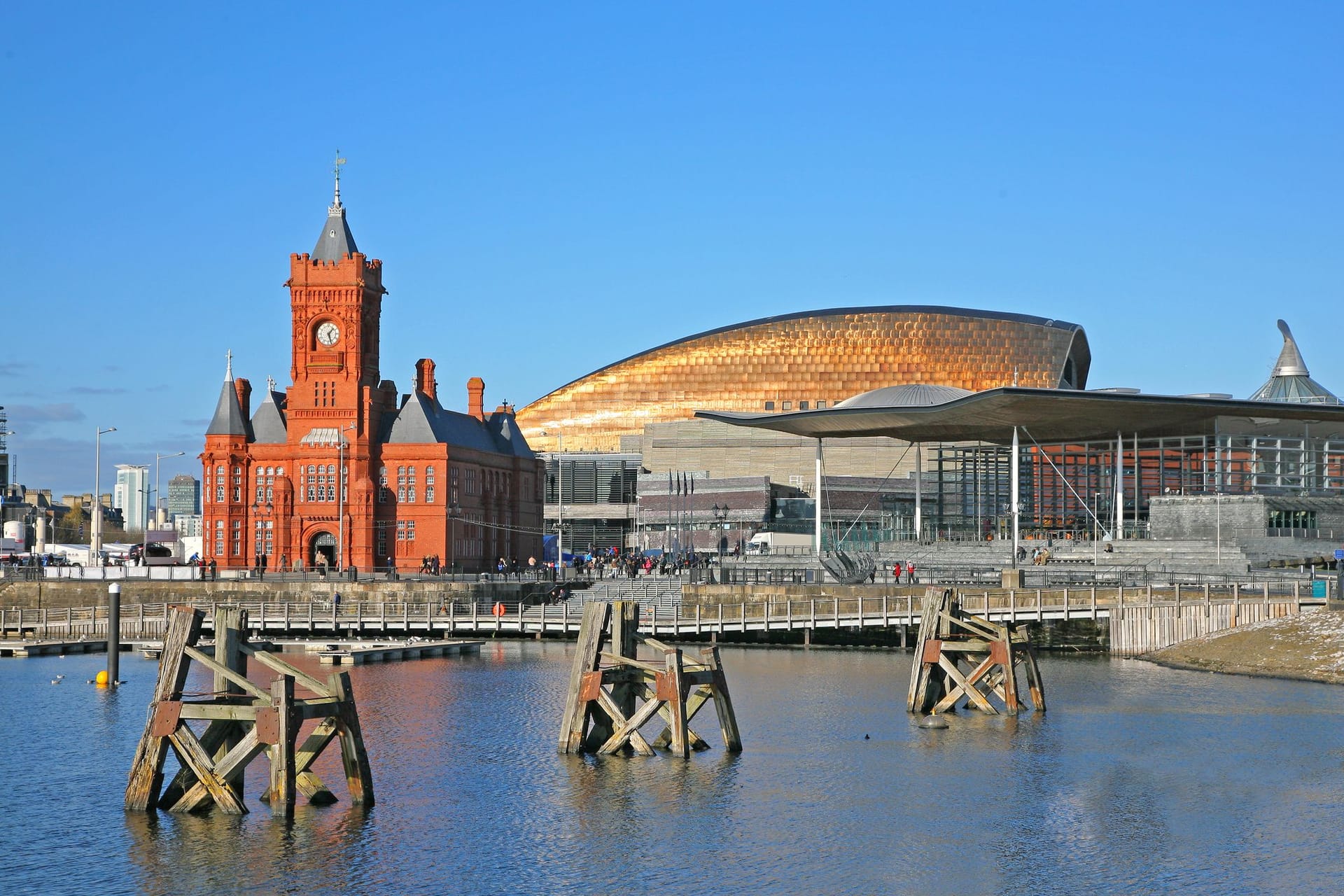 Wales: Die Bucht der Stadt Cardiff.