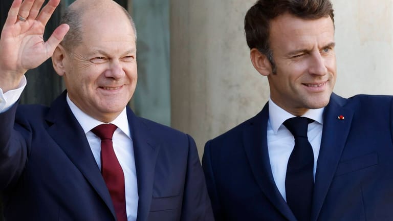 Scholz (l.) und Macron in Paris: Planen sie ein europäisches Subventionsprogramm?