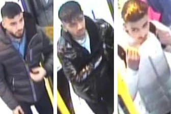 Nach ihnen wird gesucht: Diese jungen Männer sollen in einem Bus in München einen Mann schwer verletzt haben.