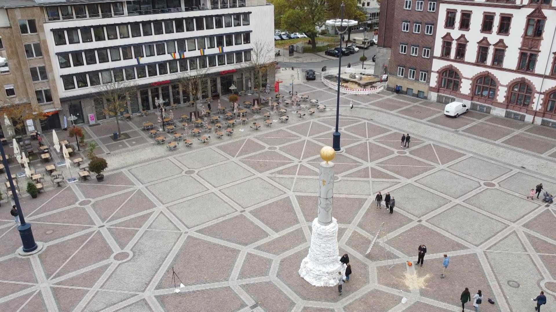 Die Sandsack-Aktion sollte auf den Kriegsalltag in der Ukraine aufmerksam machen.