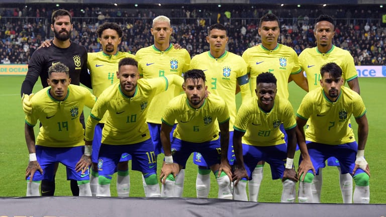 Die brasilianische Nationalmannschaft im September vor dem Länderspiel gegen Ghana.
