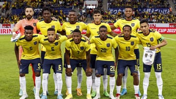 Het nationale team van Ecuador tijdens een interland in Düsseldorf in september.