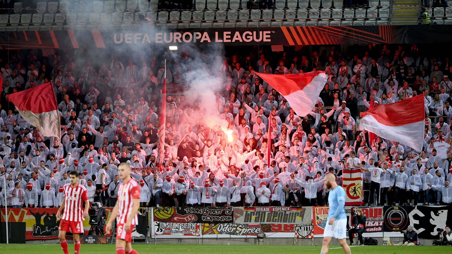 Das Hinspiel zwischen Malmö FF und Union (Archivbild): Auf Seiten der Gästefans aus Berlin kam es zu Ausschreitungen.