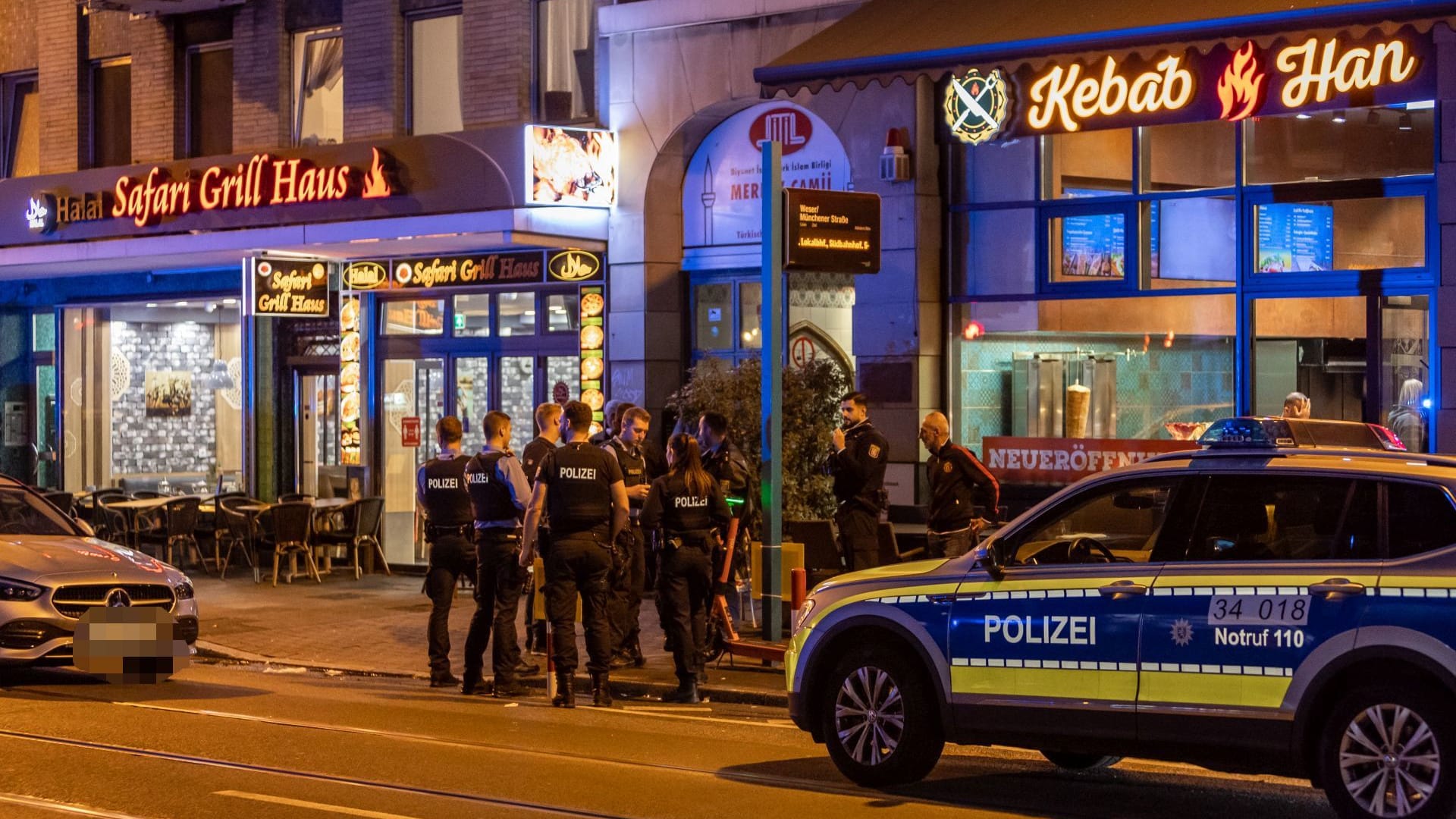 Polizeieinsatz in der Münchener Straße im Frankfurter Bahnhofsviertel.