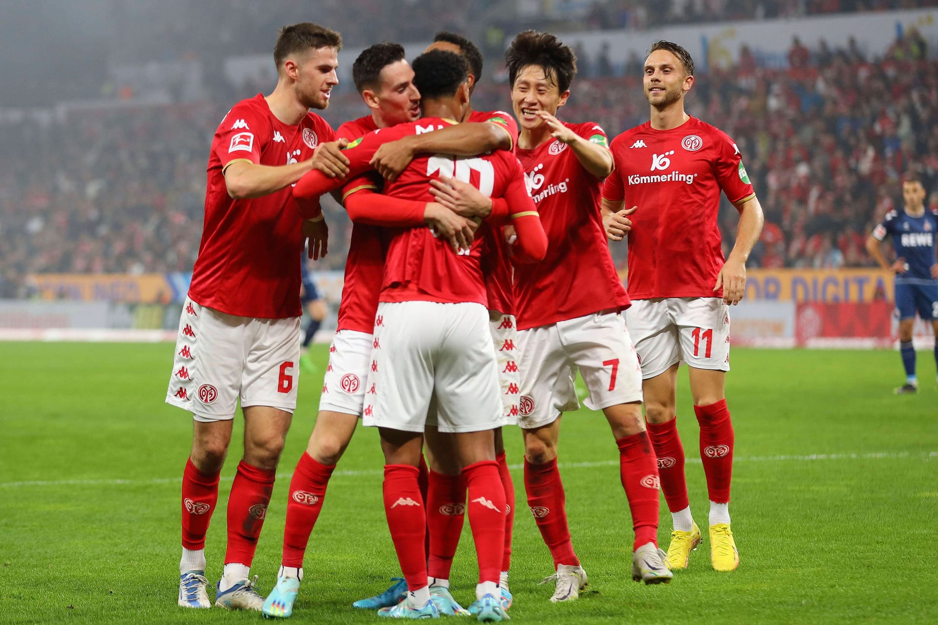 Jubel bei den Mainzern in der Partie gegen den 1. FC Köln.