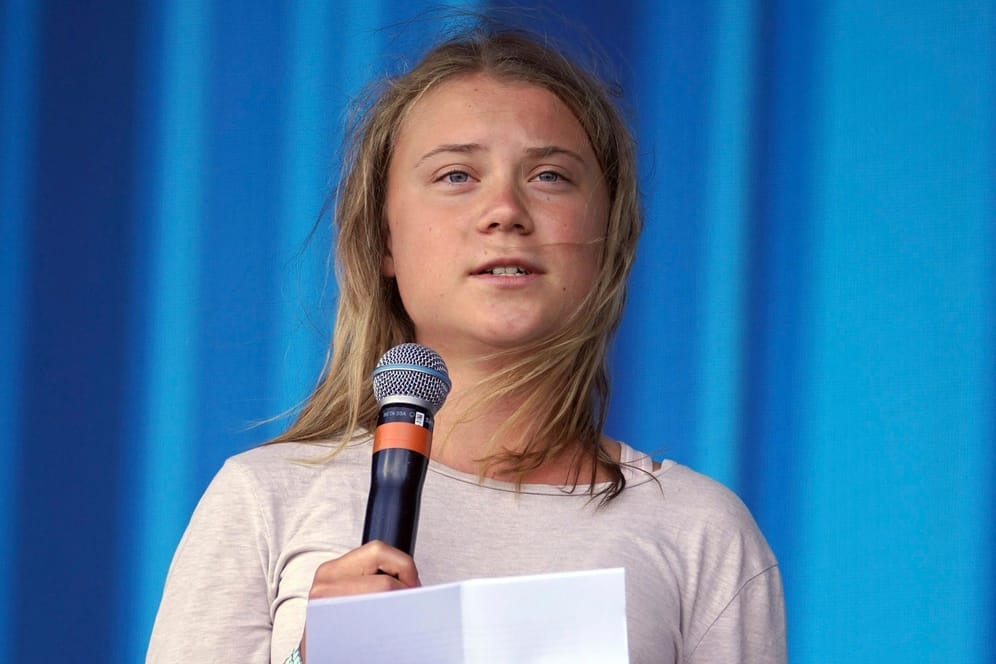 Greta Thunberg bei einer Rede: Sie konterte auf Twitter einem bekannten Internet-Troll.